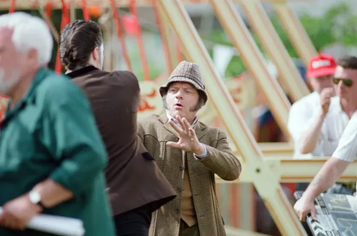Framed Print : David Jason playing the role of Pop Larkin during the filming of Framed Print : David Jason playing the role of Pop Larkin during the filming of