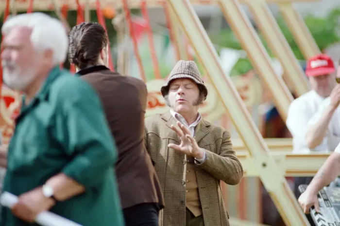 Framed Print : David Jason playing the role of Pop Larkin during the filming of Framed Print : David Jason playing the role of Pop Larkin during the filming of