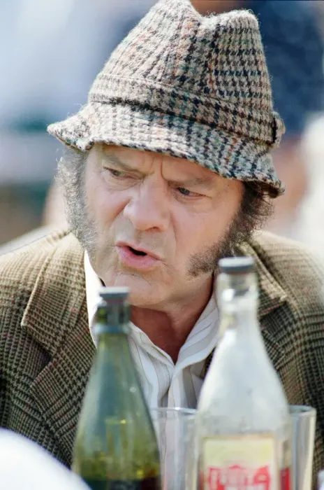 Framed Print : David Jason playing the role of Pop Larkin during the filming of