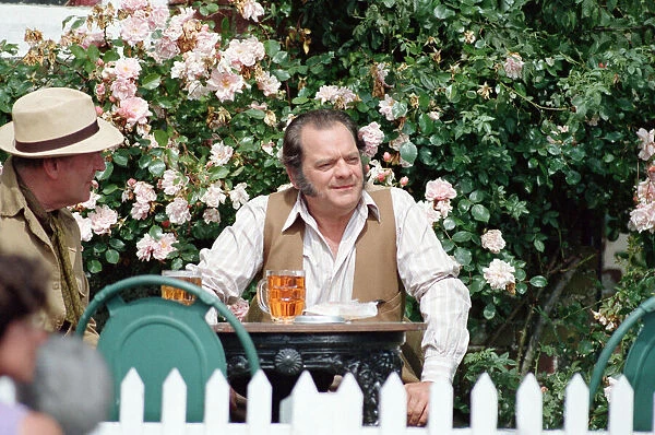 David Jason playing the role of Pop Larkin during the filming of '