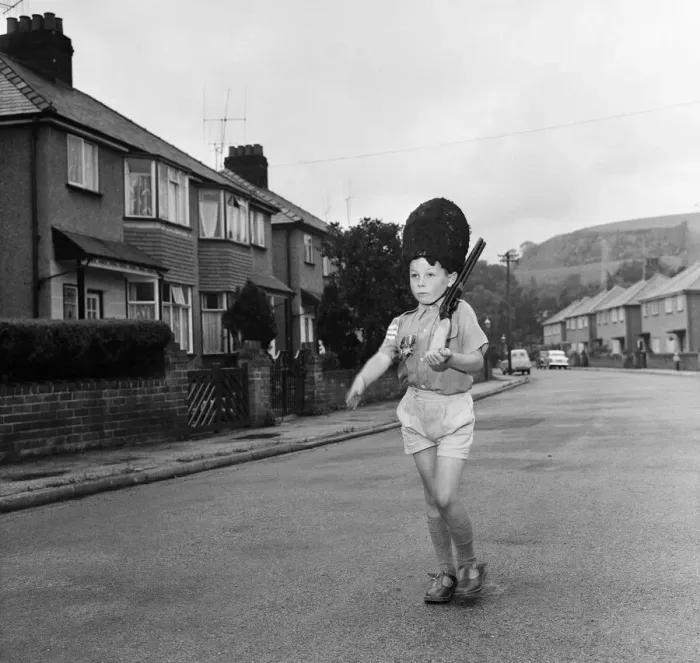 Framed Print : David Kilgour, aged 8, who wants to be a soldier seen at his home in Mochdre, Colwyn Bay Framed Print : David Kilgour, aged 8, who wants to be a soldier seen at his home in Mochdre, Colwyn Bay