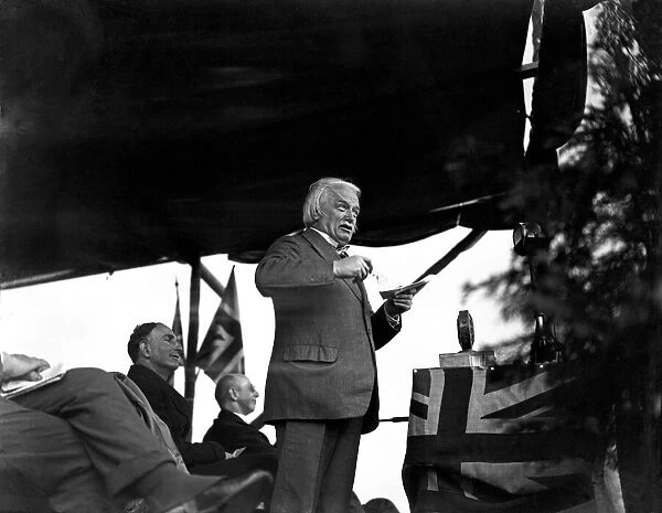 David Lloyd George former British Prime Minister addressing an open air meeting at