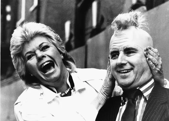 Framed Print : David Steel former leader of the liberal democrats with Judith Chalmers Framed Print : David Steel former leader of the liberal democrats with Judith Chalmers