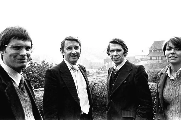 David Steel is pictured with Liberal supporters, Stewart Mole, left