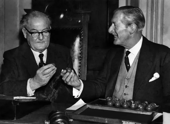 Framed Print : David Wiseman (left). Chairman cup committee and Arthur Drewry, Chairman F. A Framed Print : David Wiseman (left). Chairman cup committee and Arthur Drewry, Chairman F. A