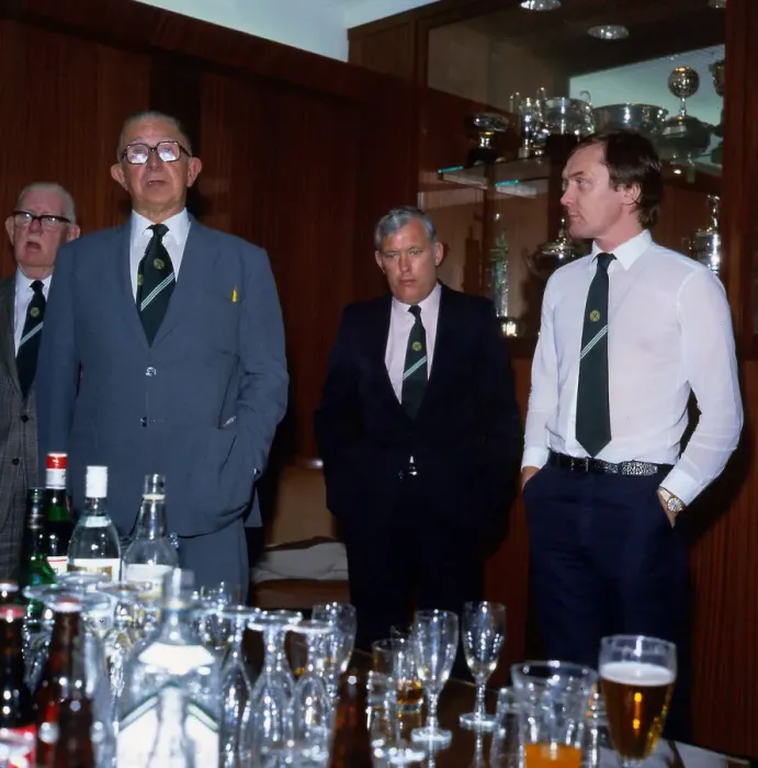 Framed Print : Davie Hay & Frank Connor appointed by Celtic July 1983 as new management team Framed Print : Davie Hay & Frank Connor appointed by Celtic July 1983 as new management team