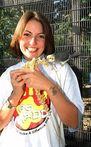 Davina McCall TV Presenter October 1999 at Brent Lodge Animal Centre in Greenford