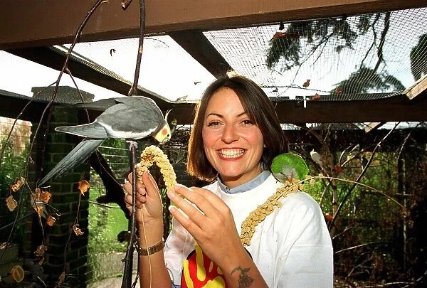 Davina McCall TV Presenter October 1999 at Brent Lodge Animal Centre in Greenford