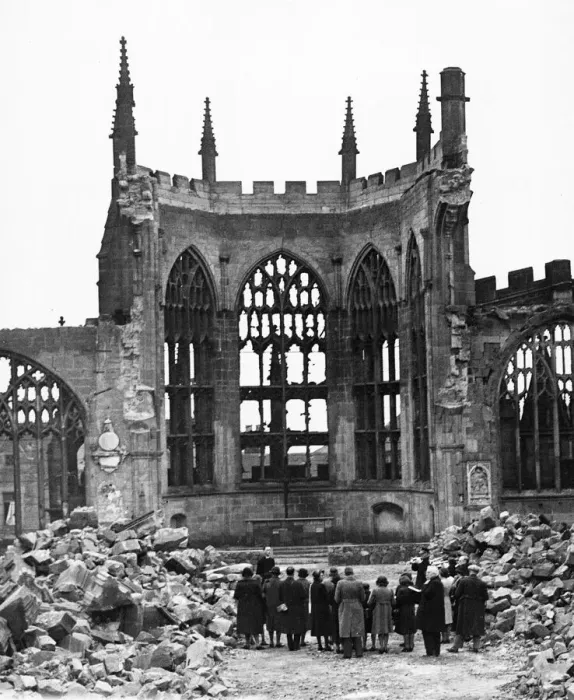 Framed Print : Dawn over the ruined city of Coventry after the Luftwaffe launched its most devastating Framed Print : Dawn over the ruined city of Coventry after the Luftwaffe launched its most devastating