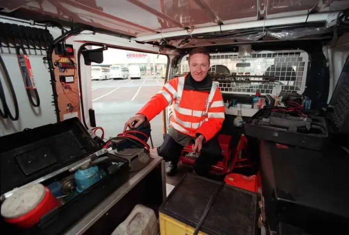 Framed Print : A day in the life of RAC patrolman Jim Rankin Jan 1999