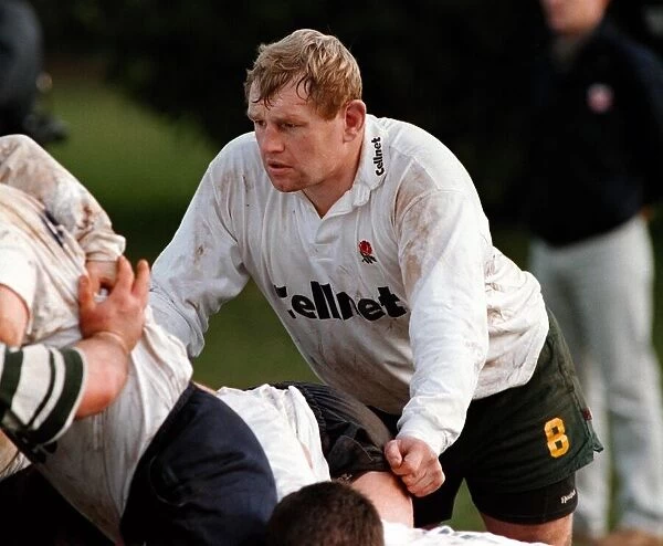 Dean Richards training with the England Rugby Union team at Bisham Abbey *** Local