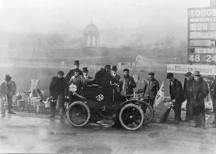 Framed Print : Deauville car seen here taking part in the 1000 mile non stop endurance race circa 1908