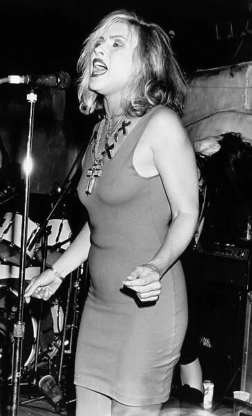 Debbie Harry pop singer on stage 1989