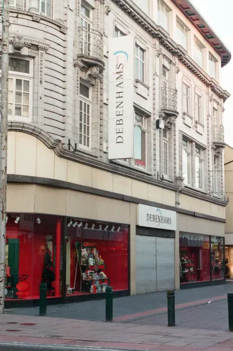 Framed Print : Debenhams store, Middlesbrough. Pictured the day after the delivery area at the rear of Framed Print : Debenhams store, Middlesbrough. Pictured the day after the delivery area at the rear of