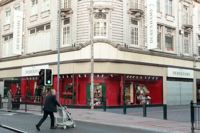 Framed Print : Debenhams store, Middlesbrough. Pictured the day after the delivery area at the rear of Framed Print : Debenhams store, Middlesbrough. Pictured the day after the delivery area at the rear of