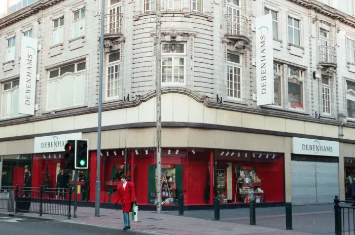 Framed Print : Debenhams store, Middlesbrough. Pictured the day after the delivery area at the rear of