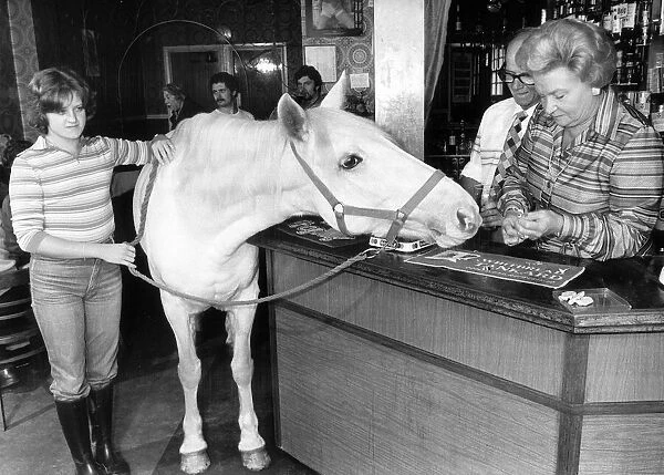Deborah Carter, 17 can take her white horse anywhere. She takes Kelly into the bar of