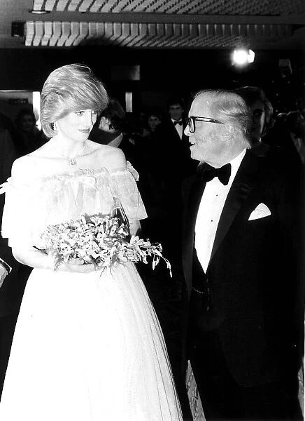 December 2, 1982: PPrincess Diana with film director Richard Attenborough at the Premiere