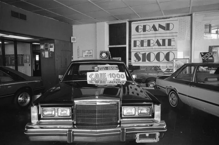 Framed Print : Decline of Motor Industry in New York, USA, 18th July 1980 Framed Print : Decline of Motor Industry in New York, USA, 18th July 1980