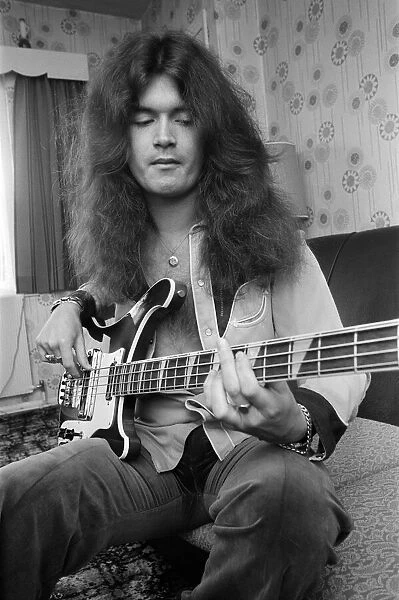 Deep Purple guitarist Glenn Hughes pictured after returning from America. 11th July 1973