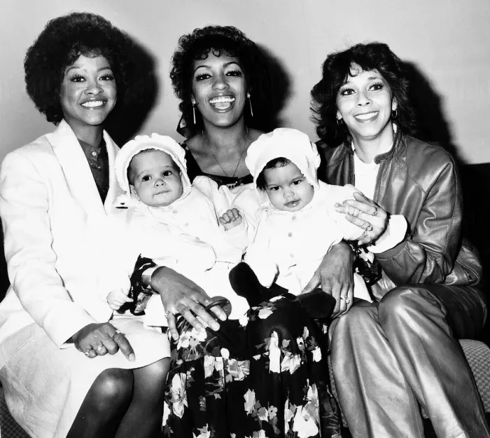 Framed Print : Three Degrees with Valerie Holidays twins and Sheila Ferguson holding them Dbase MSI Framed Print : Three Degrees with Valerie Holidays twins and Sheila Ferguson holding them Dbase MSI