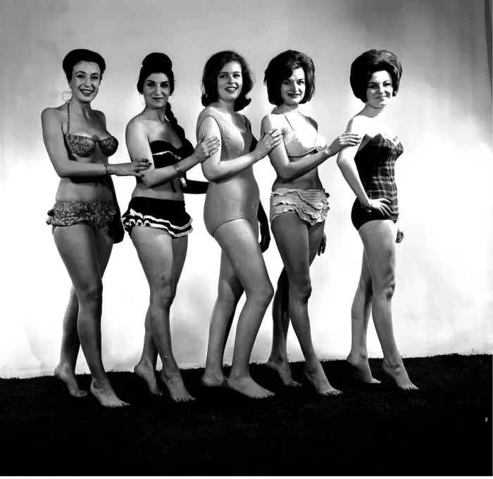 Framed Print : Delia Smith TV Cook in travel promotion in 1962 Delia is pictured on far right Framed Print : Delia Smith TV Cook in travel promotion in 1962 Delia is pictured on far right
