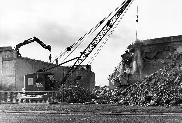 The demolition of the final section of the old A19 Wolviston interchange flyover is