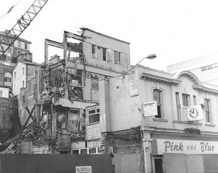 Framed Print : Demolition of Fleet Street, Torquay - the last building to be demolished 1987 Framed Print : Demolition of Fleet Street, Torquay - the last building to be demolished 1987