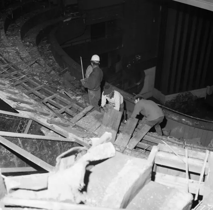 Framed Print : Demolition of the Gaumont Theatre, Middlesbrough. 1971 Framed Print : Demolition of the Gaumont Theatre, Middlesbrough. 1971