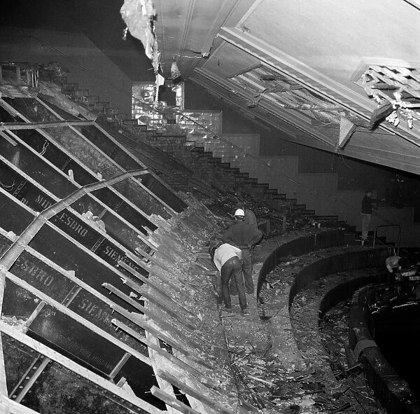 Demolition of the Gaumont Theatre, Middlesbrough. 1971
