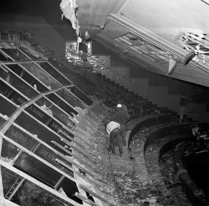 Framed Print : Demolition of the Gaumont Theatre, Middlesbrough. 1971 Framed Print : Demolition of the Gaumont Theatre, Middlesbrough. 1971