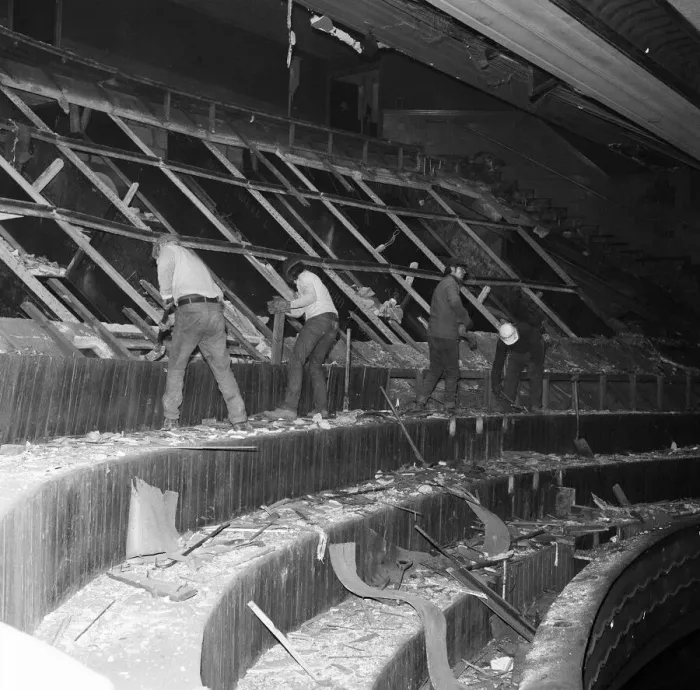 Framed Print : Demolition of the Gaumont Theatre, Middlesbrough. 1971 Framed Print : Demolition of the Gaumont Theatre, Middlesbrough. 1971