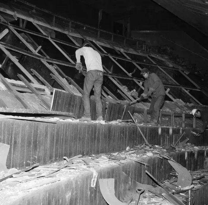 Framed Print : Demolition of the Gaumont Theatre, Middlesbrough. 1971 Framed Print : Demolition of the Gaumont Theatre, Middlesbrough. 1971