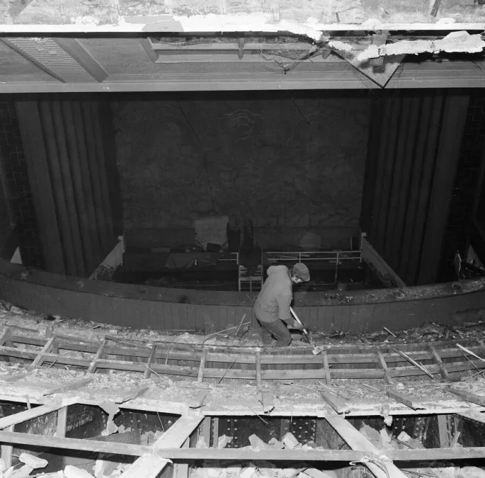 Framed Print : Demolition of the Gaumont Theatre, Middlesbrough. 1971 Framed Print : Demolition of the Gaumont Theatre, Middlesbrough. 1971