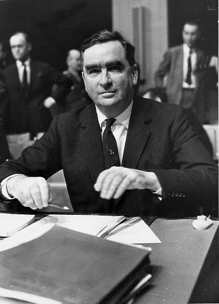 Denis Healey at NATO ministers conference in Paris, France - December 1965