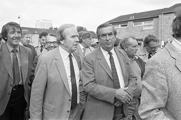 Denis Healy Labour Party Deputy Leader (Centre), Dennis Skinner (left