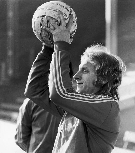 Denis Law 34 seen here training as Manchester City enter the run in to their League Cup