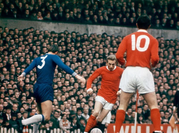 Denis Law of Manchester United in action during the Division One league match against