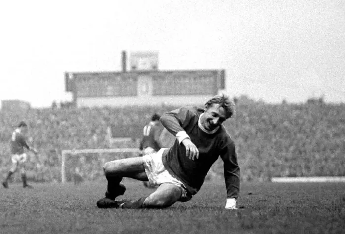 Framed Print : Denis Law of Manchester United during the league match with Sheffield Wednesday at Old Framed Print : Denis Law of Manchester United during the league match with Sheffield Wednesday at Old