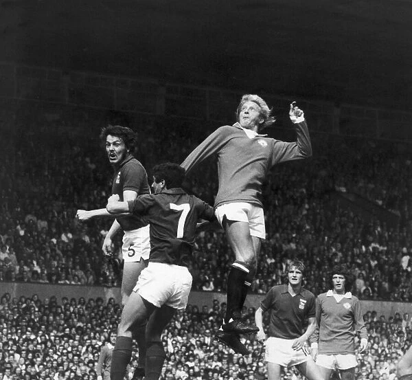 Denis Law seen here in action against Ipswich at Old Trafford