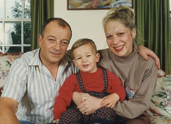 Denise Welch and husband Tim Healy pictured at home with their son Matthew 1 May 1992