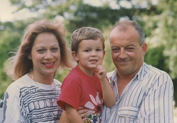 Denise Welch and husband Tim Healy pictured at home with their son Matthew 3 March 1993