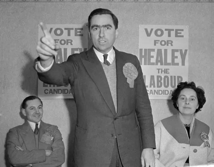Framed Print : Dennis Healey General Election labour Candidate for Leeds East at an election rally