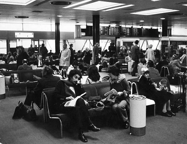 The departure lounge at Heathrow airport during a BOAC cabin staff strike