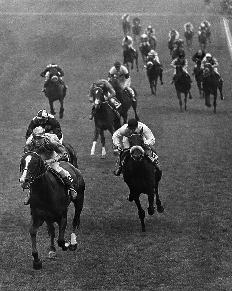 Derby 1954: 'Never say die'with Lester Piggott riding is here seen winning