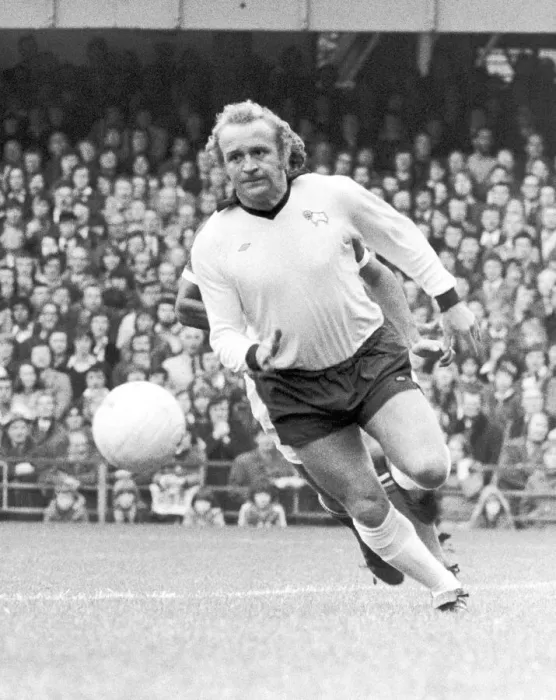 Framed Print : Derby County footballer Francis Lee in action against Ipswich Town during the League