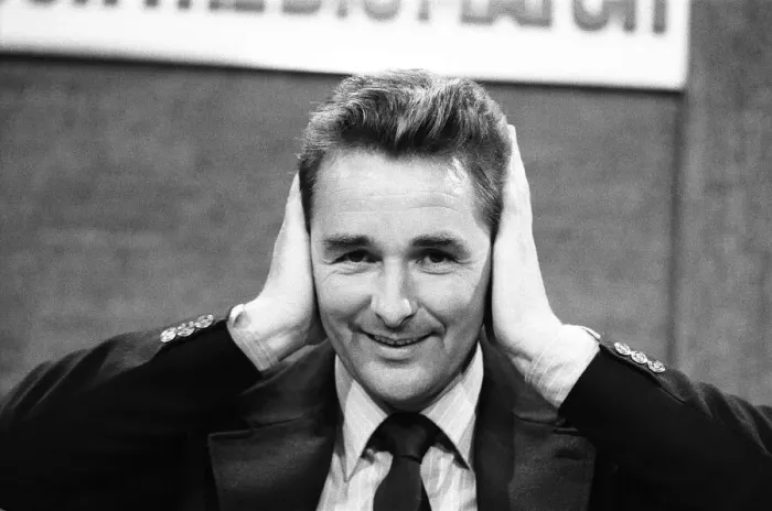 Framed Print : Derby County manager Brian Clough seen here in rehearsals as a football pundit on the ITV