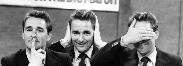 Framed Print : Derby County manager Brian Clough seen here in rehearsals as a football pundit on the ITV Framed Print : Derby County manager Brian Clough seen here in rehearsals as a football pundit on the ITV