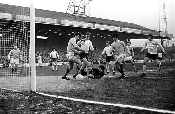 Derby v. Nottingham Forest. Action from the match. December 1969 Z11534-026