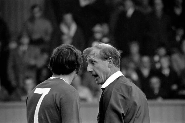 Derby v. Nottingham Forest. Ref. R. Tinkler has a word with Rees
